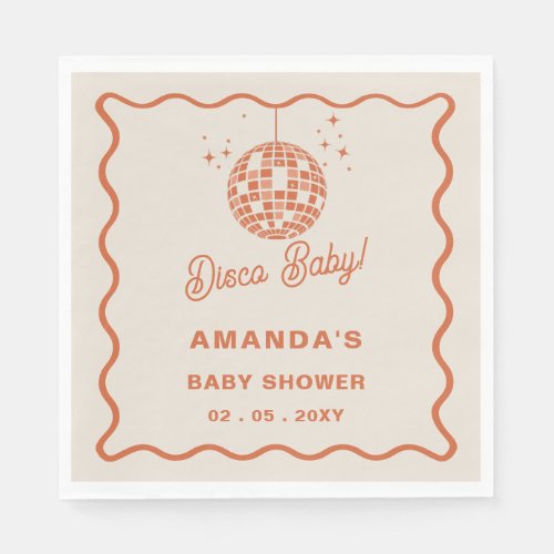 Disco Baby Retro Groovy Disco Baby Shower Napkins