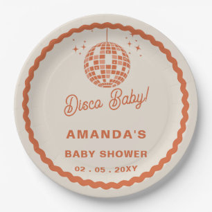 Disco Baby Retro Groovy Disco Baby Shower Paper Plates