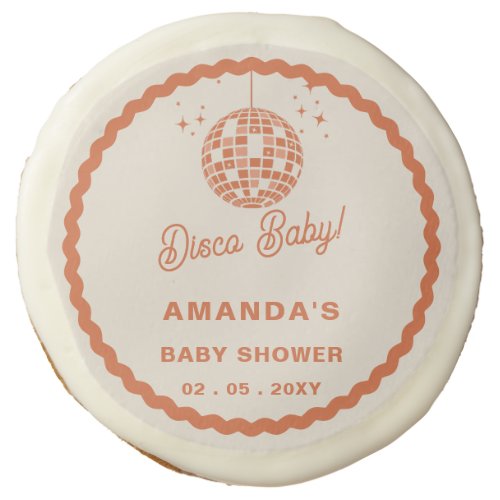 Disco Baby Retro Groovy Disco Baby Shower Sugar Cookie