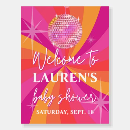Disco Baby Shower Welcome Sign Disco Shower Decor