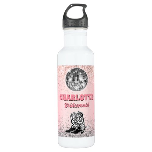 Disco Bachelorette Bridal Party Personalized Stainless Steel Water Bottle