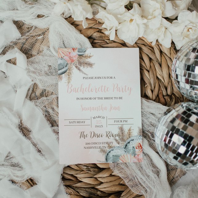Disco Bachelorette Invitation Boho Disco Theme  (Creator Uploaded)
