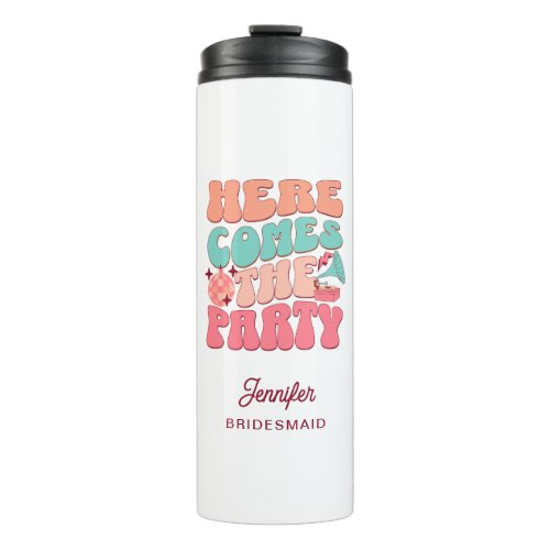 Disco Bachelorette Party Groovy Retro 80s 70s Thermal Tumbler