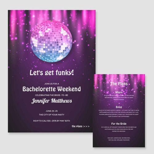 Disco Bachelorette Party Invitations
