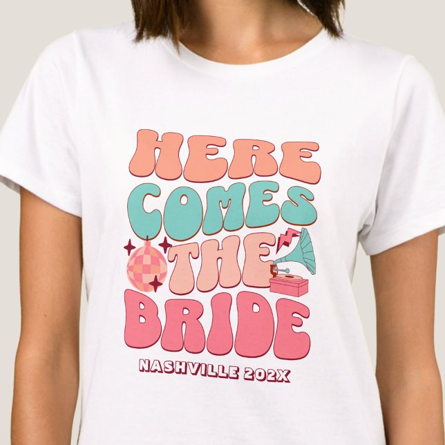 Disco Bachelorette Party Retro 80's 70's Groovy T-Shirt (Creator Uploaded)