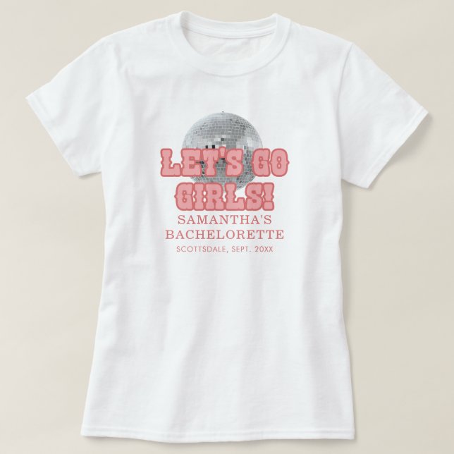 Disco Bachelorette Party Retro Matching Custom T-Shirt (Design Front)