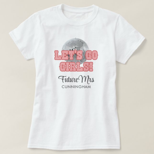 Disco Bachelorette Weekend Party Retro 70s Bride T-Shirt (Design Front)