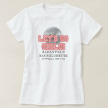 Disco Bachelorette Weekend Party Retro Custom T-Shirt<br><div class="desc">Let's Go Girls Bachelorette Disco themed shirt you can easily customize for your weekend of fun with the girls before the vow. Delight your girls with this simple and modern tees. Perfect for other special events and birthdays</div>