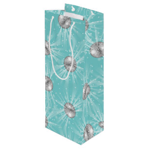 Disco Ball Baby Shower Blue Boy Wine Gift Bag