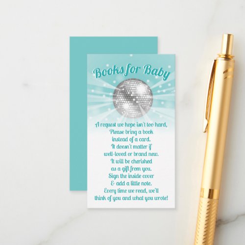Disco Ball Baby Shower Books for Baby Cards