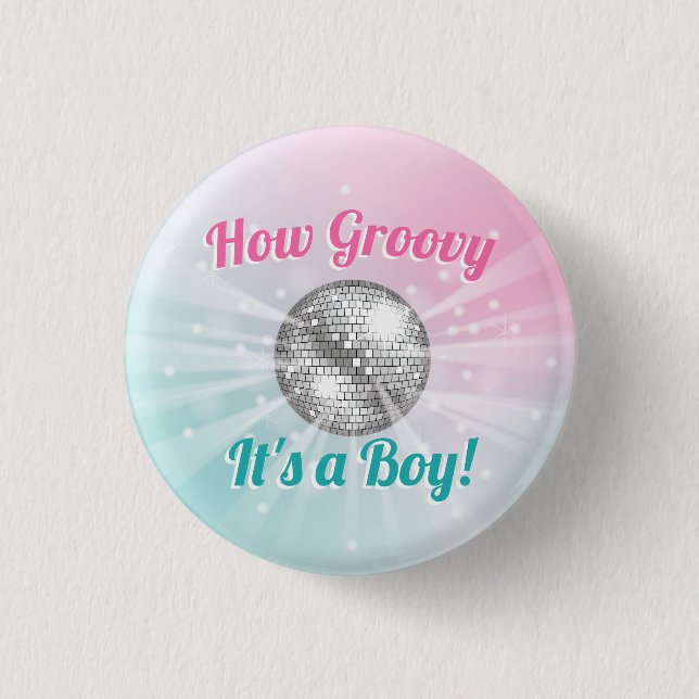 Disco Ball Baby Shower Button (Front)