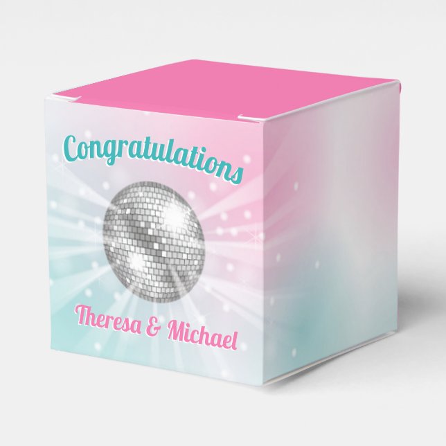 Disco Ball Baby Shower Favor Boxes (Front Side)