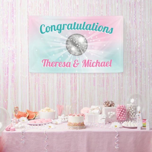 Disco Ball Baby Shower Groovy  Banner (Party)