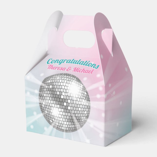 Disco Ball Baby Shower Groovy  Favor Boxes (Front Side)