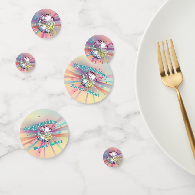 Disco Ball Baby Shower Groovy Pastel Rainbow Confetti (Group)