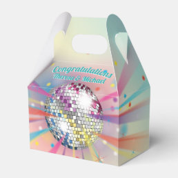 Disco Ball Baby Shower Groovy Pastel Rainbow Favor Boxes