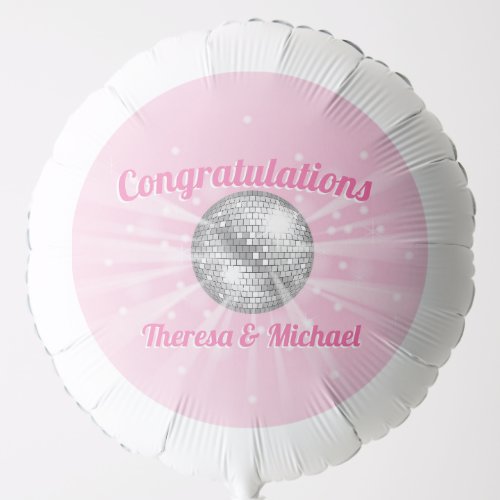 Disco Ball Baby Shower Groovy Pink Girl Balloon