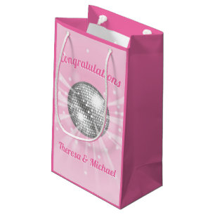 Disco Ball Baby Shower Groovy Pink Girl Small Gift Bag