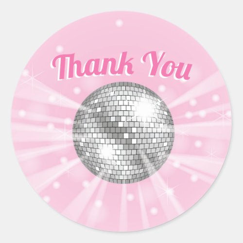 Disco Ball Baby Shower Groovy Thank You Classic Round Sticker