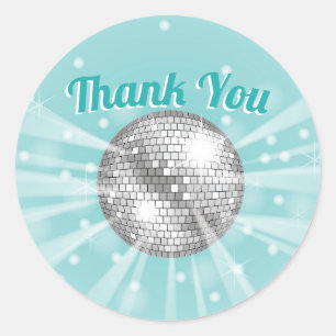Disco Ball Baby Shower Groovy Thank You Classic Round Sticker