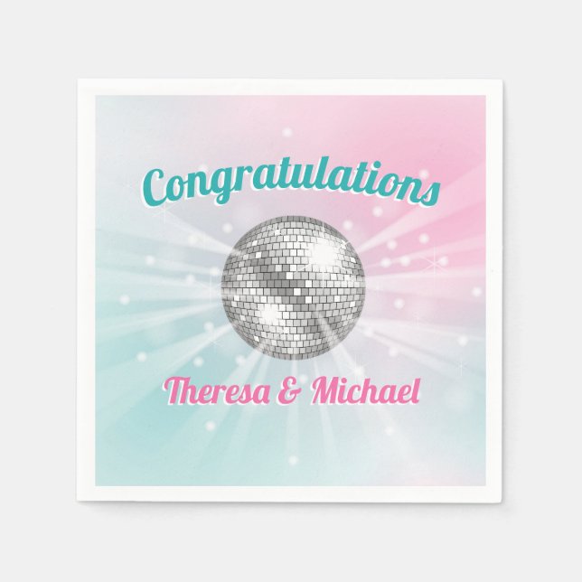 Disco Ball Baby Shower Napkins (Front)