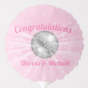 Disco Ball Baby Shower Pink Girl Balloon