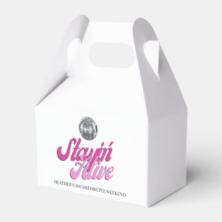 Disco Ball Bachelorette Stayin Alive Hangover Kit Favor Boxes
