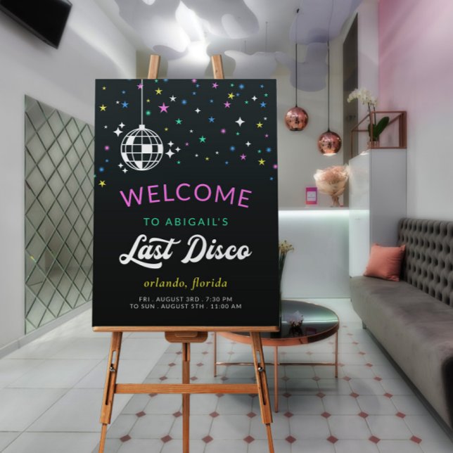 Disco Ball Bachelorette Weekend Welcome Foam Board (Creator Uploaded)