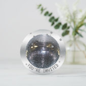 Disco Ball Birthday Party Disco Dance Party Circle Invitation (Standing Front)