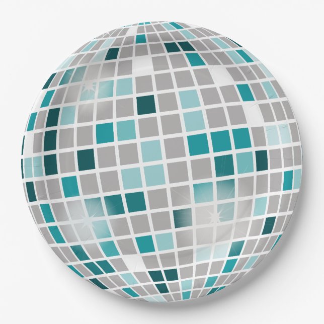 Disco Ball Birthday Party Paper Plates (Front)