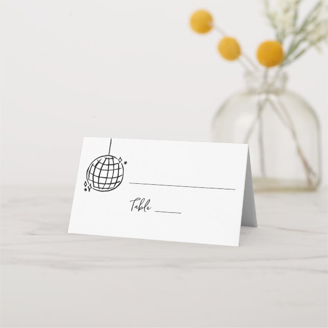 DIsco ball champagne tower Wedding  Place card (Front)