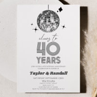 Disco Ball Cheers To 40 Years Wedding Anniversary