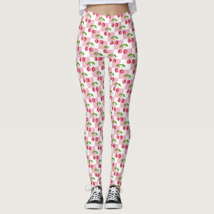 Disco Ball Cherry Checker Pattern Leggings