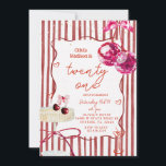 Disco Ball Cherry Cocktail Party Invitation<br><div class="desc">Turn up the glitter — it’s time to celebrate 21! This fun and glamorous invitation features pink disco balls, sparkly cherries, bold red watercolor stripes, and a cheeky cocktail illustration — the perfect vibe for a girl’s night, club-style house party, or chic cocktail birthday bash. Fully editable fonts and colors...</div>