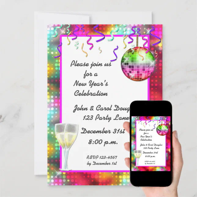 Disco Ball Cocktail Invitation | Zazzle