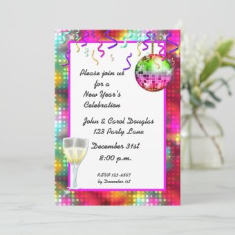 Disco Ball Cocktail Invitation | Zazzle