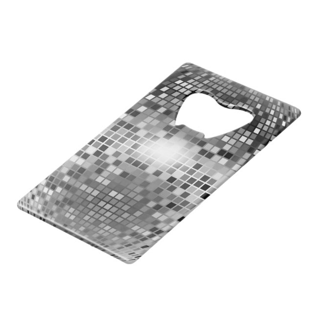 DISCO BALL CREDIT CARD BOTTLE OPENER (Front Angled)