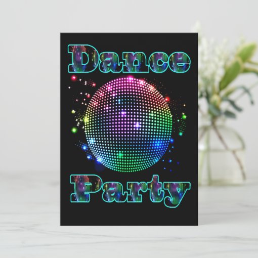 Disco Ball Dance Party Custom Invitation | Zazzle