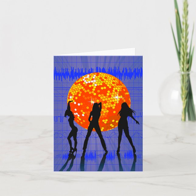 Disco Ball Dance Party Silhouette Card (Creator Uploaded)