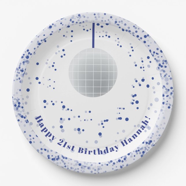 Disco Ball Dancer Paper Plates (Front)