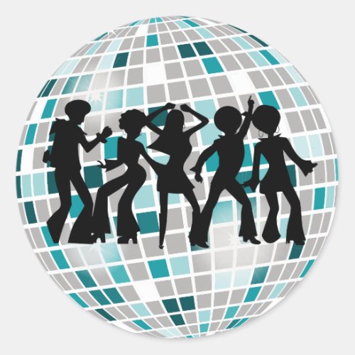 Disco Ball Dancers Birthday Party Stickers