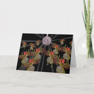 Disco Ball Dancing Fruit Flies Card