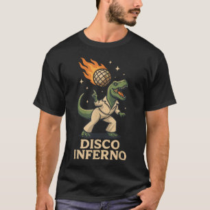 Disco Ball Dinosaur Humor Funny T Rex Dance Retro T-Shirt