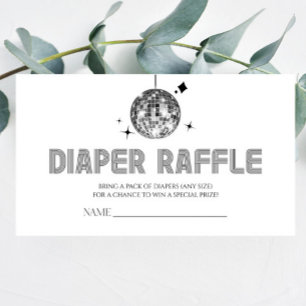 Disco Ball 'Disco Baby' Baby Shower Diaper Raffle Enclosure Card