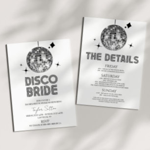 Disco Ball Disco Bride Bachelorette Weekend Party Invitation