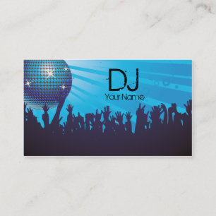 Disco Ball -DJ Business card-Blue Card