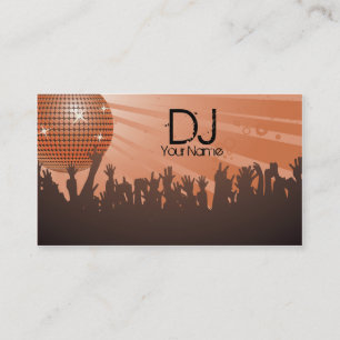 Disco Ball -DJ Business card-brown Card