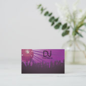 Disco Ball -DJ Business card-purple Business Card (Standing Front)