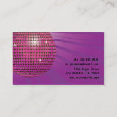 Disco Ball -DJ Business card-purple Business Card (Back)