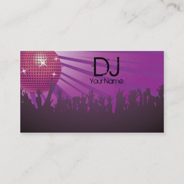 Disco Ball -DJ Business card-purple Business Card (Front)